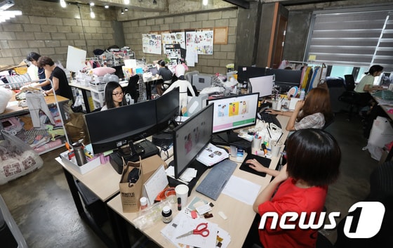 아동복 제조유통 스타트업 CMI파트너스 내부. 2018.8.03/뉴스1 © News1 박지혜 기자