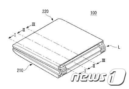 LG전자가 특허출원한 폴더블 스마트폰 디자인.(미국 특허청 캡처)© News1