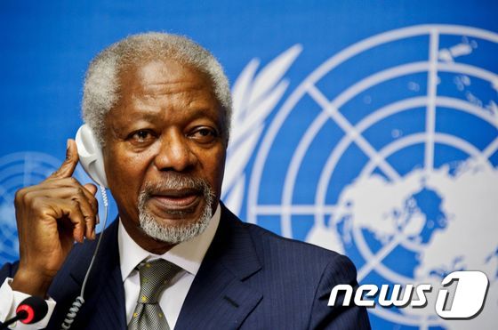 코피 아난 전 유엔 사무총장. © AFP=뉴스1