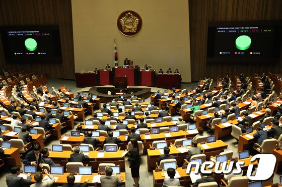 국회 본회의.  © News1 박정호 기자