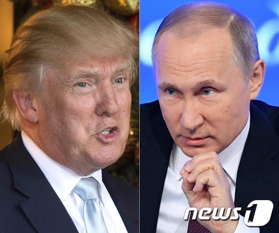 도널드 트럼프 미국 대통령(왼쪽)과 블라디미르 푸틴 러시아 대통령 <자료사진> ⓒ AFP=뉴스1