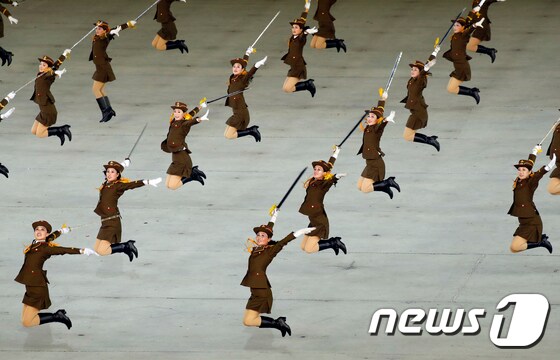한치의 흐트러짐 없는 북한 공연단