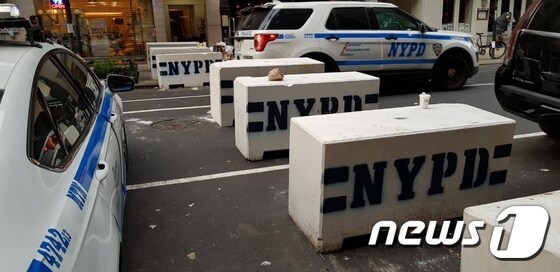 유엔총회가 열리는 뉴욕시 거리 곳곳이 경찰 차단선으로 막혀 있다.© News1 홍기삼 기자