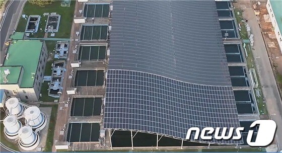 주민이 사업비를 투자해 안산 정수장에 설치한 태양광 발전소.(환경부 제공) © News1