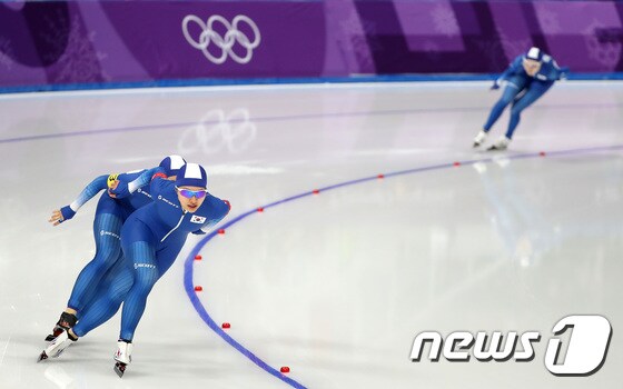 평창동계올림픽 당시 여자 팀추월 대표팀./뉴스1 DB © News1 이동원 기자