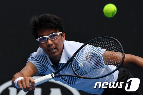 호주오픈 1회전에서 3-2 역전승을 거둔 정현. © AFP=News1