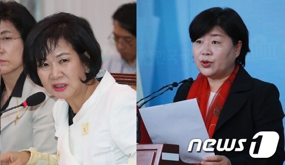 손혜원·서영교 더불어민주당 의원/뉴스1 © 뉴스1