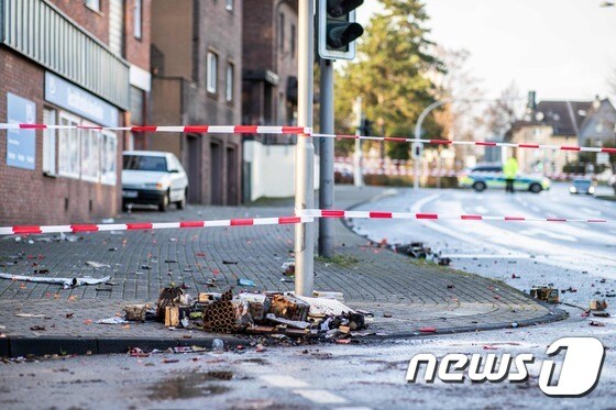 1일(현지시간) 독일 도시 보트로프에서 발생한 차량돌진 사건 현장. © AFP=뉴스1