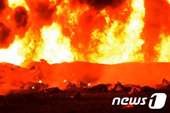 멕시코 이달고주 틀라우엘릴판 송유관 폭발 사고 현장. © AFP=뉴스1