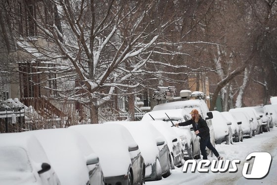 미국 시카고에 쌓인 눈. <자료사진>  © AFP=뉴스1