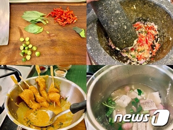태국 요리들을 만드는 과정들© 뉴스1