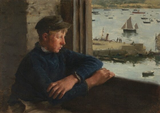 헨리 스콧 툭(Henry Scott Tuke, 1858–1929) , 조망(眺望, The Look Out), 1886, 유화, 23.5x 33㎝, 영국 콘월주 팰머스에 있는 팰머스 예술관(Falmouth Arts Centre) 소장.© 뉴스1