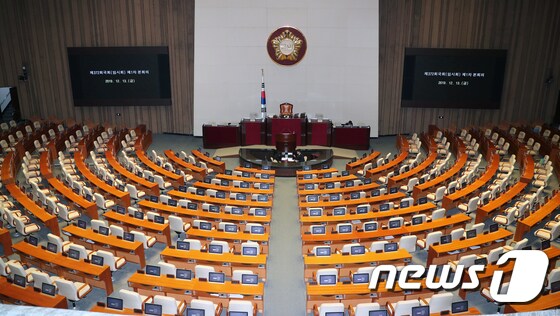 텅 빈 본회의장. © News1 이종덕 기자