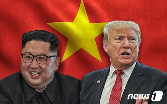 김정은 북한 국무위원장과 도널드 트럼프 미국 대통령. 2019.02.17. © News1 이은현 디자이너