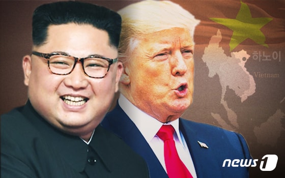 김정은 북한 국무위원장(왼쪽)과 도널드 트럼프 미국 대통령. 2019.02.20. © News1 김일환 디자이너