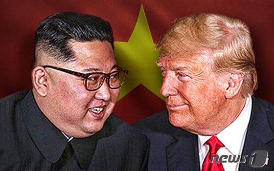 김정은 북한 국무위원장(왼쪽)과 도널드 트럼프 미국 대통령. 2019.02.23. © News1 이은현 디자이너