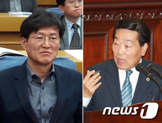 충북도의회 연철흠(왼쪽)·박문희 의원. © 뉴스1