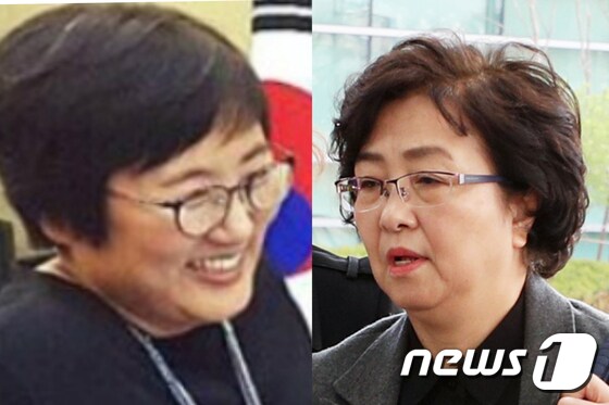 신미숙 청와대 균형인사비서관(왼쪽)과 김은경 전 환경부 장관 © 뉴스1