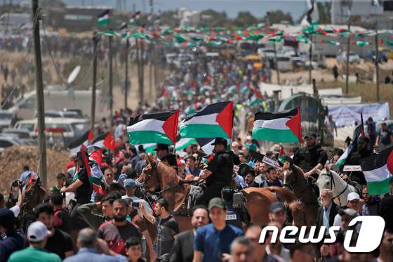 팔레스타인 시위대. © AFP=뉴스1