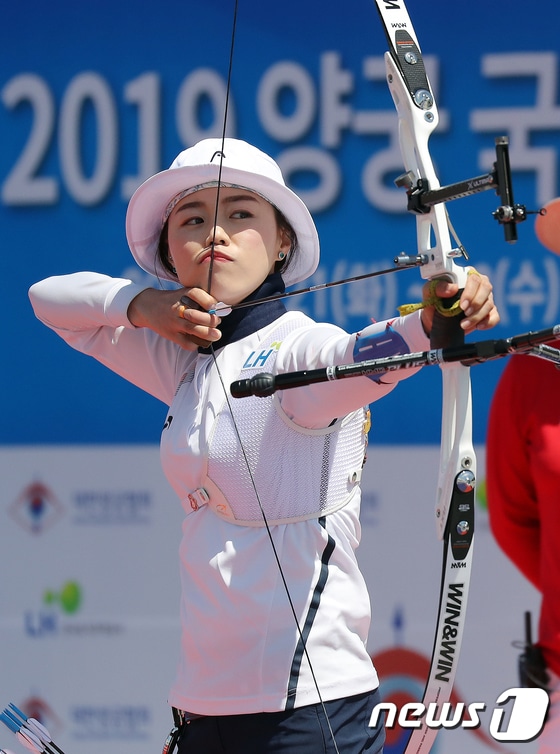 한국 여자 양궁의 간판 장혜진. /뉴스1 © News1 구윤성 기자