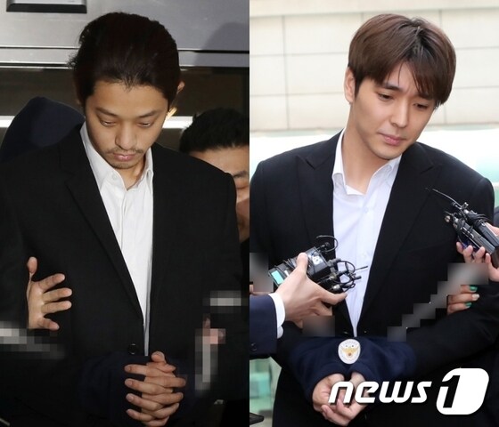 정준영씨(왼쪽)와 최종훈씨. © 뉴스1
