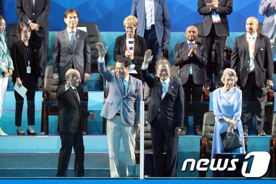 세계수영선수권대회 개막식 참석한 文 대통령
