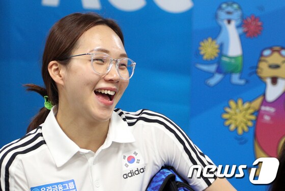 환한 미소 보이는 '한국 수영 기대주' 김서영 