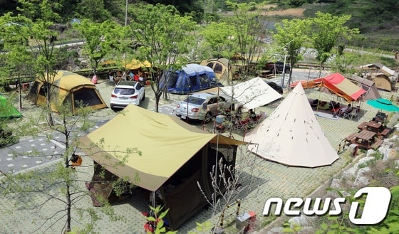 증평 좌구산 휴양랜드 오토캠핑장.© 뉴스1
