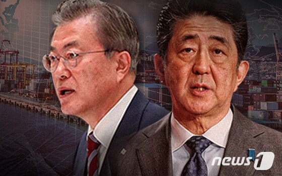 문재인 대통령과 아베 총리© News1 이은현 디자이너
