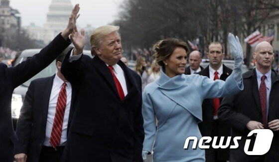 취임식 당시 멜리니아 여사의 모습. © AFP=뉴스1