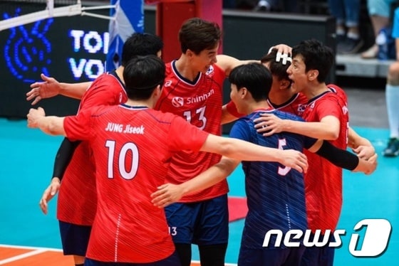 남자배구 대표팀. (국제배구연맹 제공)© 뉴스1