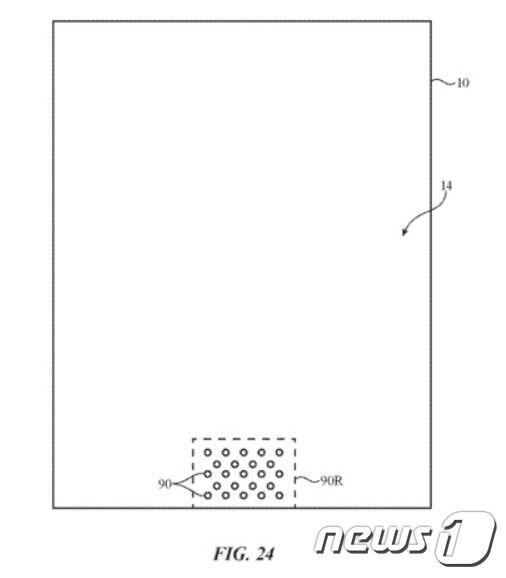 애플의 특허출원 문서에 담긴 하단 센서 관련 이미지 © 뉴스1