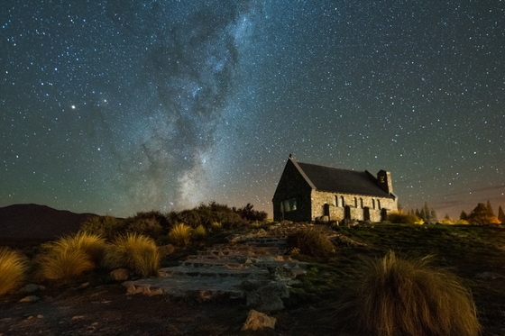아오라키 메켄지 국제 밤하늘 보호구 속 선한 목자의 교회. 이하 뉴질랜드관광청 제공