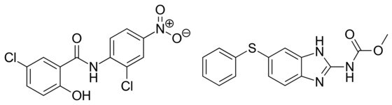 구충제 '니클로사마이드'와 '펜벤다졸' 화학구조. (자료 : 위키피디아) © 뉴스1