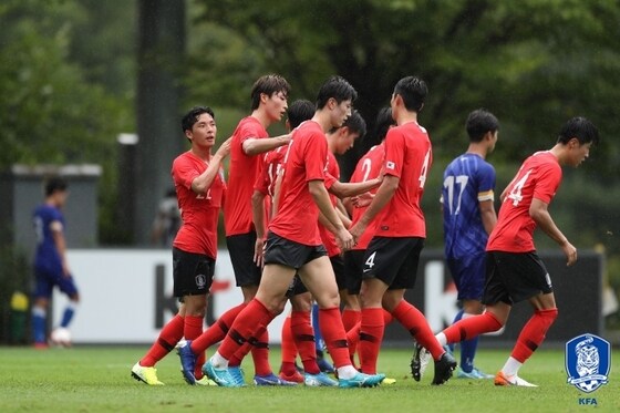 김학범 감독이 이끄는 U-22 대표팀. (대한축구협회 제공) © News1