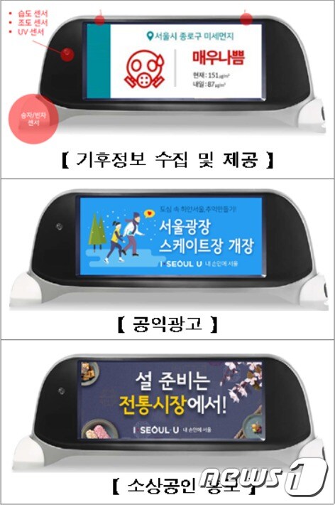 새로운 서울시 택시표시등 예시.(서울시 제공) © 뉴스1
