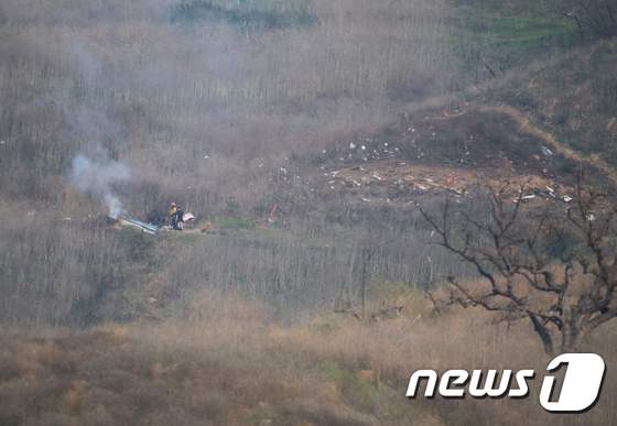 헬기 추락사고 현장. © AFP=뉴스1