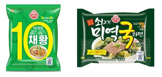 오뚜기 '채황'과 '쇠고기미역국라면'©뉴스1