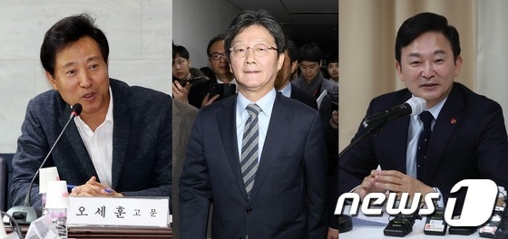 오세훈 전 서울시장(왼쪽부터), 유승민 전 미래통합당 의원, 원희룡 제주지사. © 뉴스1