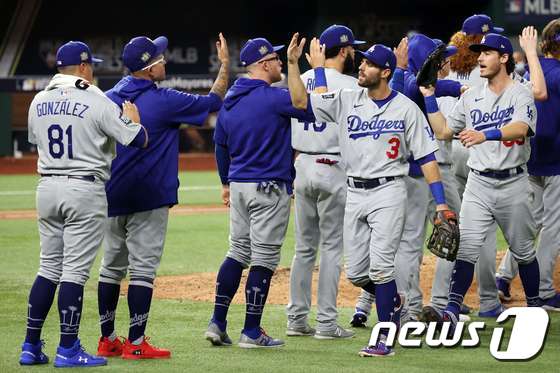 LA 다저스가 월드시리즈 우승에 1승만을 남겨뒀다. © AFP=뉴스1