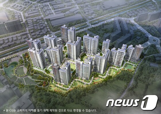 현대건설 '힐스테이트 용인 둔전역' 조감도. © 뉴스1