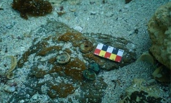 제주 신창리 해역서 발견된 중국 동전.(국립해양문화재연구소 제공)© 뉴스1