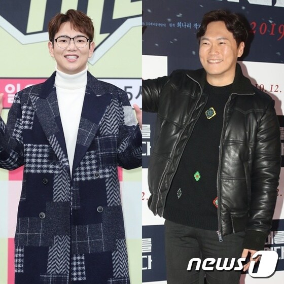장성규(왼쪽)와 송진우 © 뉴스1