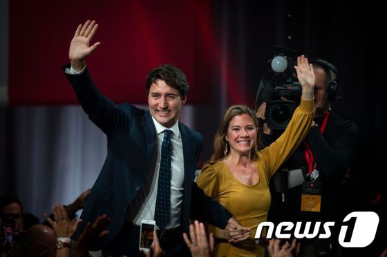 저스틴 트뤼도 캐나다 총리 부부. © AFP=뉴스1
