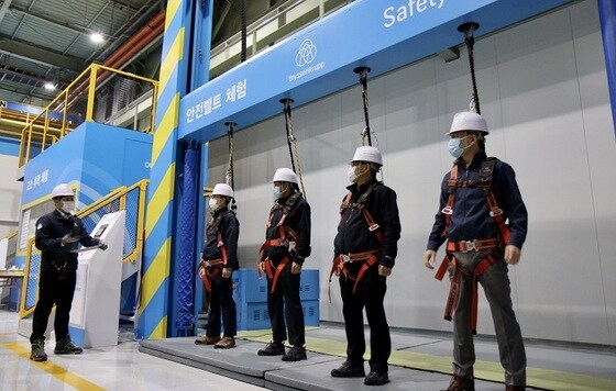 티센크루프엘리베이터코리아 추락 안전체험관.(티센크루프엘리베이터 제공)© 뉴스1
