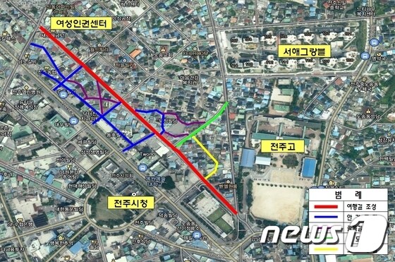 전북 전주시 서노송예술촌 프로젝트의 기반공사 조감도 © News1 김춘상 기자