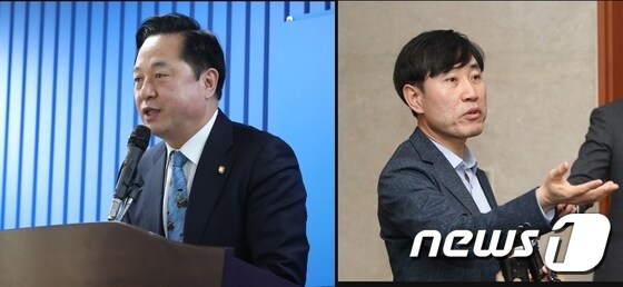 PK를 대표하는 여야 정치인인 김두관 더불어민주당 의원(왼쪽)과 하태경 미래통합당 의원이 윤미향 정의기억연대 전 이사장에 대한 최근 비판을 