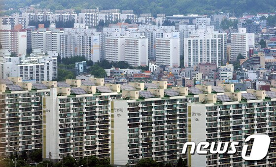 중구 산성동에서 바라본 대전 시내 모습.  © News1 김기태 기자
