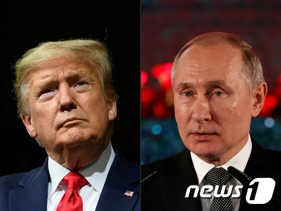 도널드 트럼프 미국 대통령(왼쪽)과 블라디미르 푸틴 러시아 대통령 © AFP=뉴스1