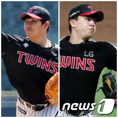 LG 5선발 정찬헌(왼)과 이민호. © 뉴스1